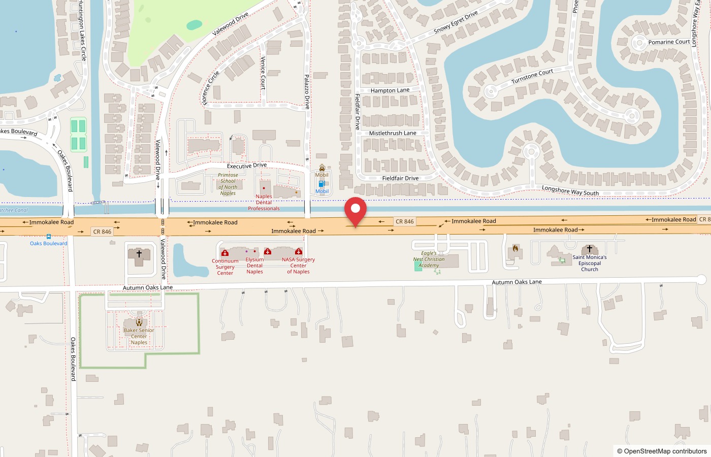 Map showing Eagle's Nest Christian Academy at 6920 Immokalee Rd, Naples, FL 34119